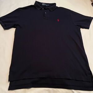 Polo by Ralph Lauren Men's Navy Polo Shirt with Red Logo